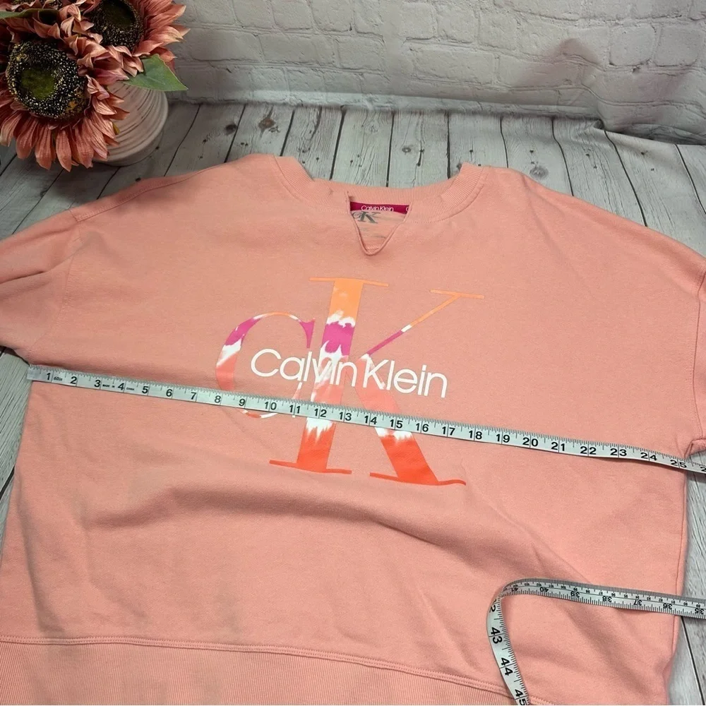 Calvin Klein Coral Sweatshirt with Logo sz XL casual activewear travel